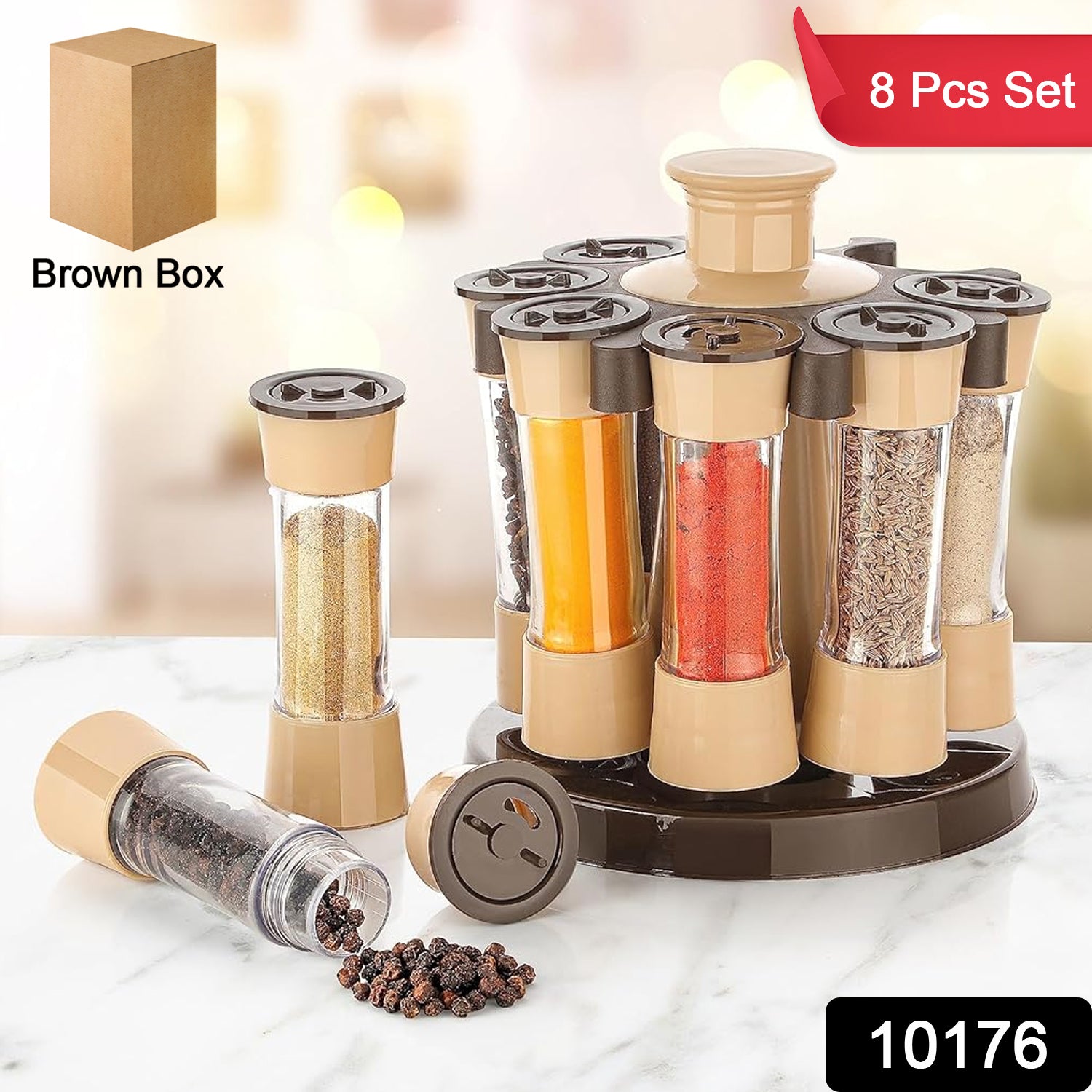 360 Revolving Spice Rack For Kitchen And Dining Table 8 Spice Jars 360 Revolving Spice Rack For Kitchen And Dining Table 8 Spice Jars